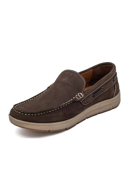 Δερμάτινα Ανδρικά Boat Shoes σε Καφέ Χρώμα