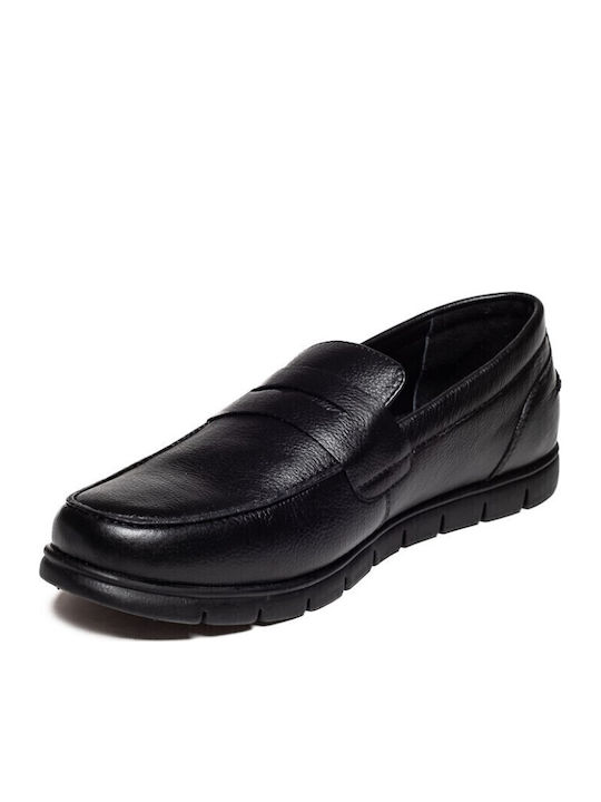 Δερμάτινα Ανδρικά Loafers σε Μαύρο Χρώμα