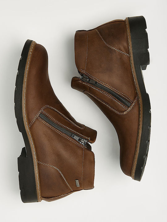 Piele Maro Ghete barbati Impermeabile Anatomic cu fermoar
