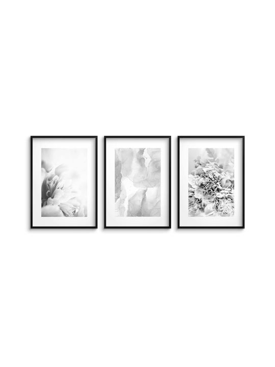 Boho Wall Posters Bedroom Living Room Delicate Flowers Marble 3x 50x70