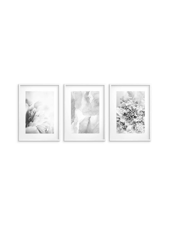 Boho Wall Posters Bedroom Living Room Delicate Flowers Marble 3x 50x70