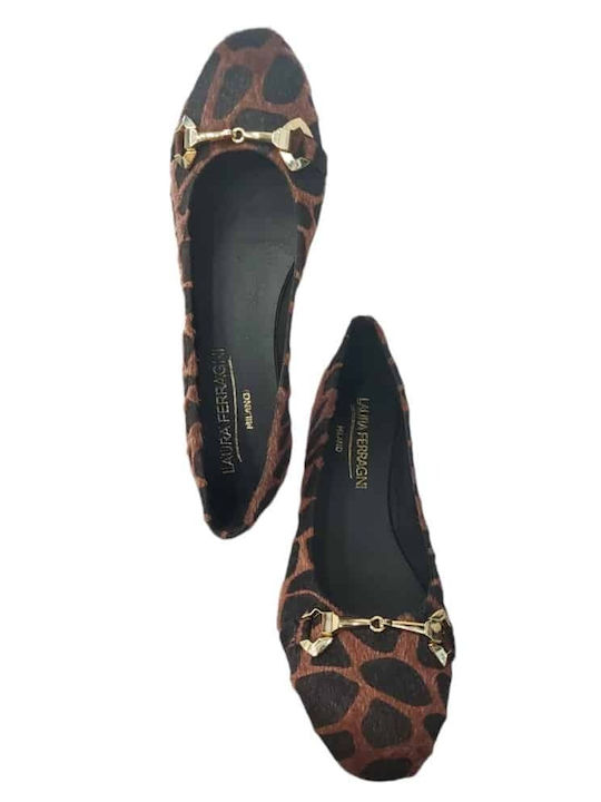 Leather Ballerinas Brown
