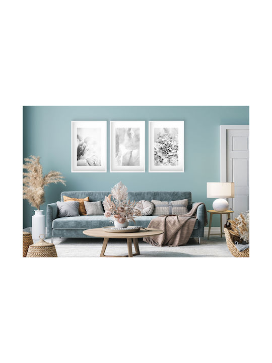 Boho Wall Posters Bedroom Living Room Delicate Flowers Marble 3x 50x70