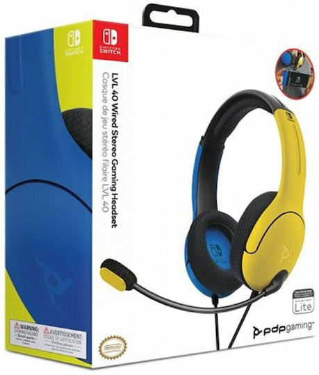 PDP LVL40 Switch Over Ear Gaming Headset cu conexiune 3,5mm Yellow / Black pentru Nintendo Switch