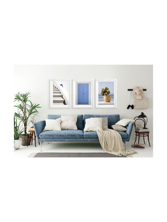 Elegant Posters Living Room Minimalist Style Santorini Greece 3x30x40