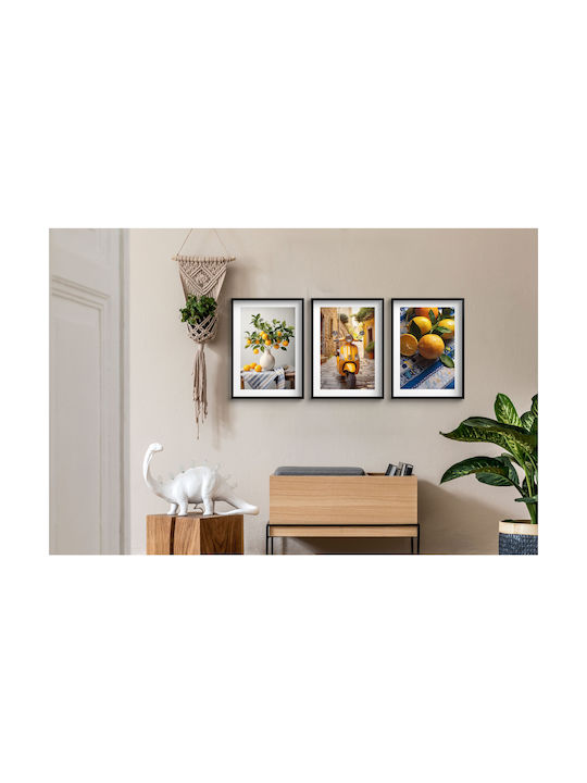 Moderne Wandposter Küche Zitronen Vespa Urlaubsansicht 3x30x40