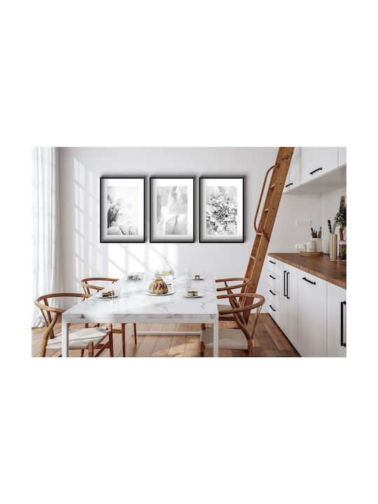 Postere Boho pentru Perete Dormitor Cameră de Zi Flori Delicate Marmură 3x 30x40