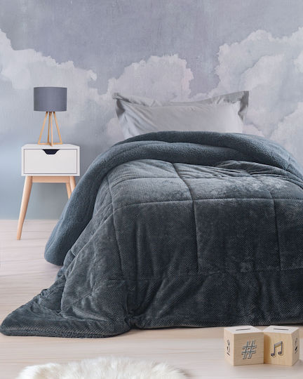 Rythmos Κουβερτοπάπλωμα Μονό 160x220εκ. Tilty Γκρι Μπλε 250 GSM