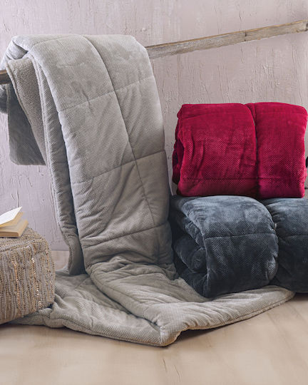Rythmos Κουβερτοπάπλωμα Μονό 160x220εκ. Tilty Γκρι Μπλε 250 GSM