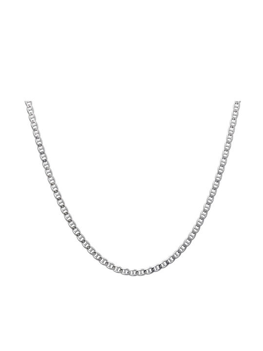 Croma Catene Silver Chain Neck Thin Thickness 3.1mm and Length 55cm