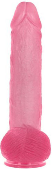 Toyz4lovers Spartaco Glass Dildo with Balls and Suction Cup Pink 32.5cm