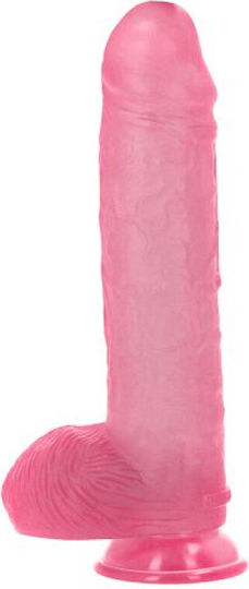 Toyz4lovers Spartaco Glass Dildo with Balls and Suction Cup Pink 32.5cm