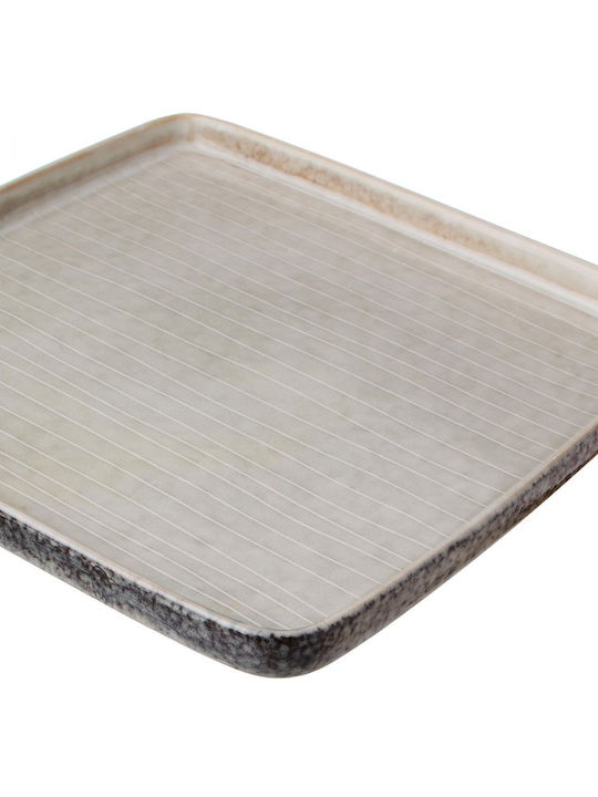 Butlers Henley Πιάτο Ρηχό Τετράγωνο Κεραμικό Γκρι 21x19cm