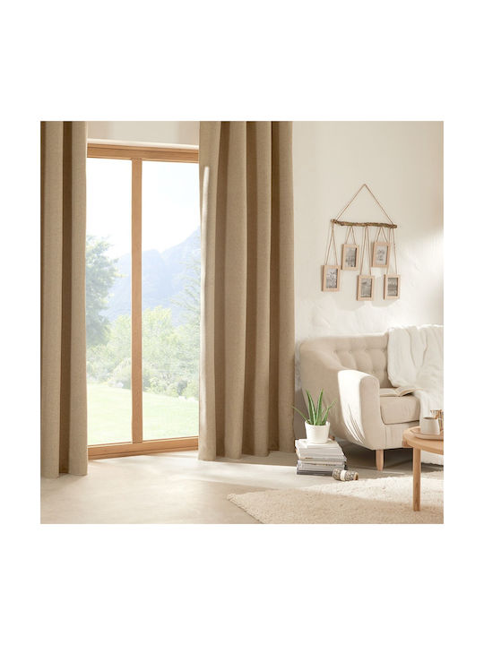 Atmosphera Blackout Curtain with Grommets Soana Beige 140x260cm