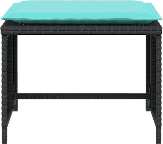 Outdoor Armchair Rattan Black with Cushion 50x50x36cm