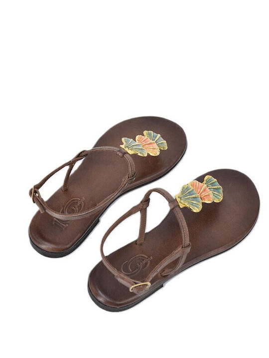 Sandale Casual Damă Din Piele Maro