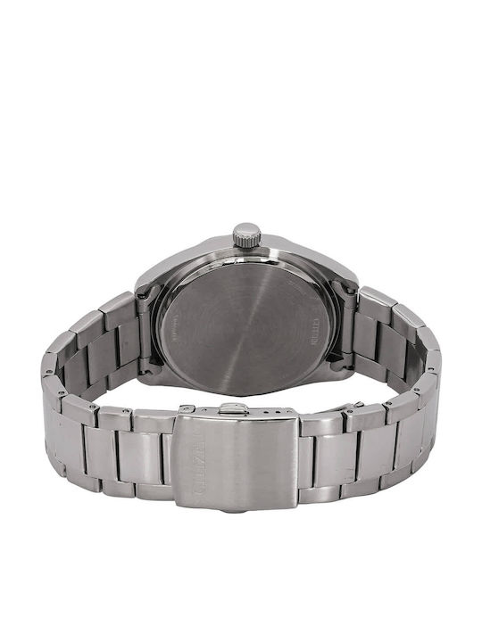 Citizen Ανδρικό Ρολόι 41mm Μπαταρίας με Ασημί Μεταλλικό Μπρασελέ