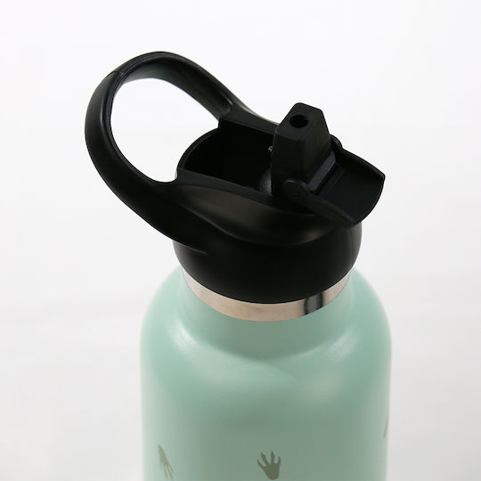 Runbott Kids Water Bottle Thermos Stainless Steel with Straw Non Spill 350ml (Various Designs/Colours)