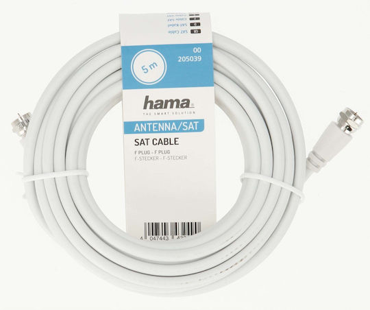 Hama 205039 Coaxial Cable 5 Meters White