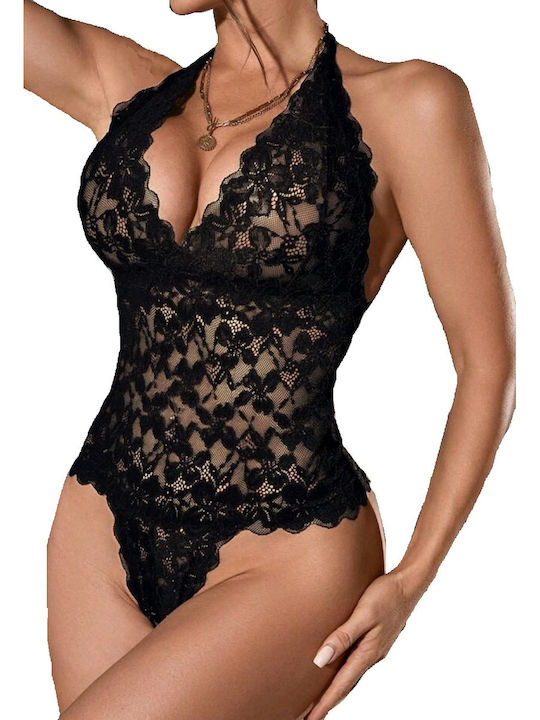 Tatu Moyo Sexy Κορμάκι με Δαντέλα Μαύρο