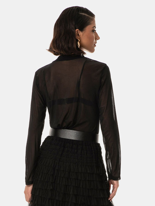 Bluză See Through Neagră Neagră