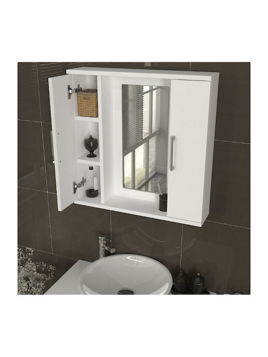 Megapap Surra Badezimmerspiegel aus Spanplatte 65x15.3cm Weiß