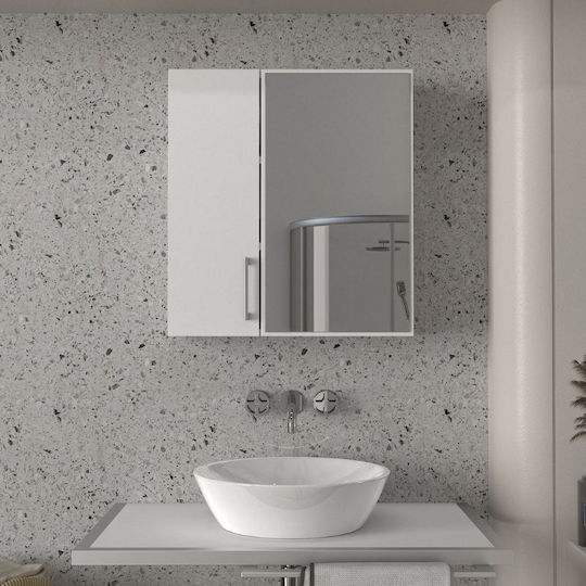 Megapap Ditto GP042-0274 Rectangular Bathroom Mirror made of Chipboard 59.6x16.4cm White