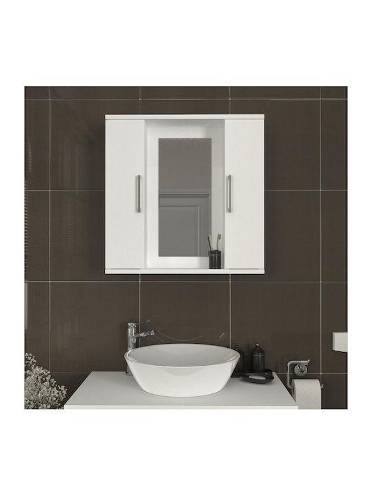 Megapap Surra Badezimmerspiegel aus Spanplatte 65x15.3cm Weiß