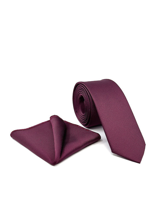 Legend Accessories Σετ Ανδρικής Γραβάτας με Σχέδια σε Μωβ Χρώμα