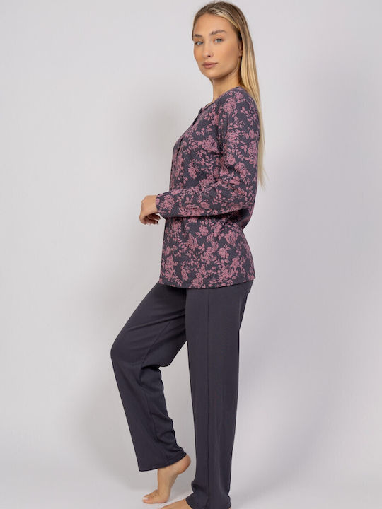 Cherry Underwear Set Pijamale pentru Femei Anthracite