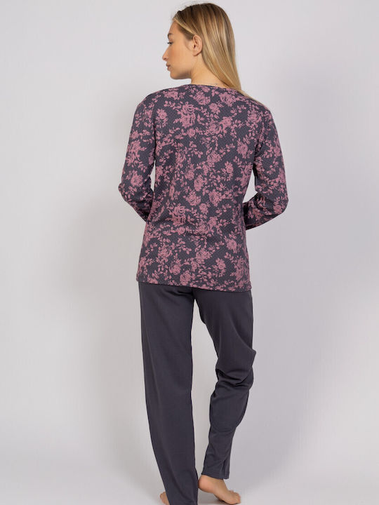 Cherry Underwear Set Pijamale pentru Femei Anthracite