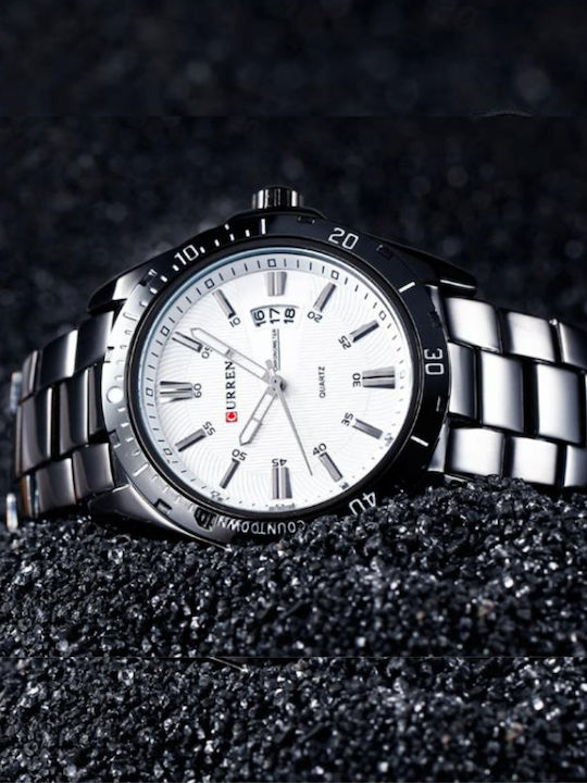 Curren Men's Watch 24mm Battery with Silver Metal Bracelet