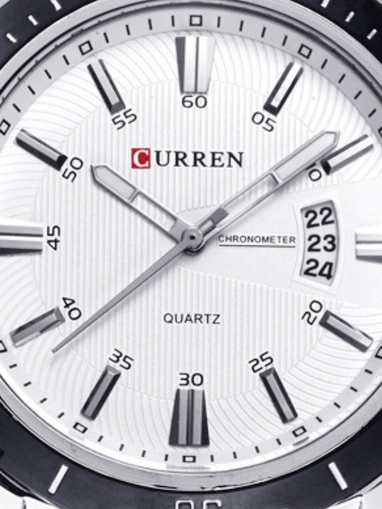 Curren Men's Watch 24mm Battery with Silver Metal Bracelet