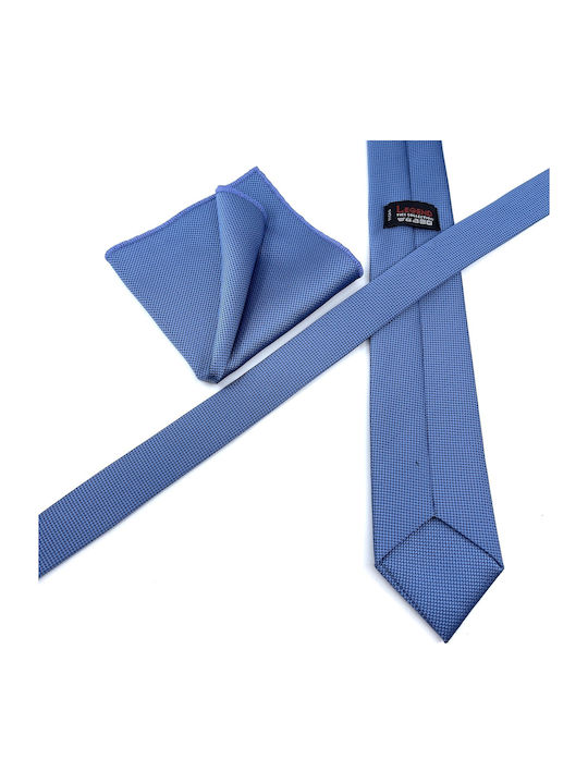 Legend Accessories Σετ Ανδρικής Γραβάτας Μονόχρωμη σε Γαλάζιο Χρώμα