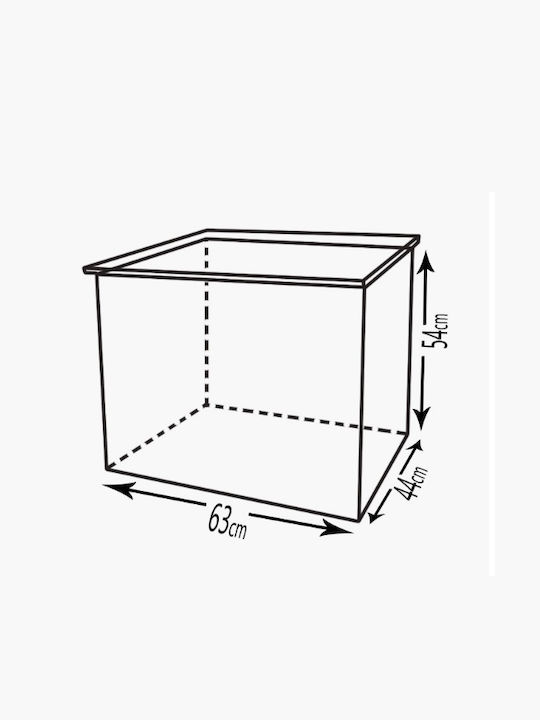 GTMED Metallic Box Wood Storage 63x54x44cm Silver GTMED Metallic Box Wood Storage 63x54x44cm Silver