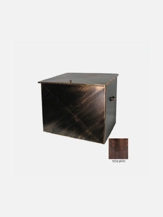GTMED Μεταλλικό Κουτί Αποθήκευσης Ξύλων 63x54x44cm Χάλκινο
