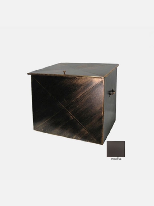 GTMED Metallisch Box Holzlagerung 63x54x44cm Bronze