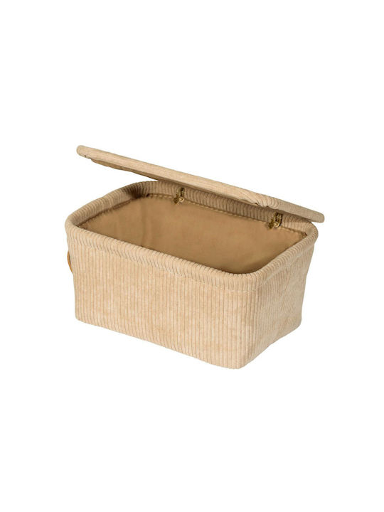 Wenko Storage Basket Fabric with Lid Beige 14x19x14cm 1pcs