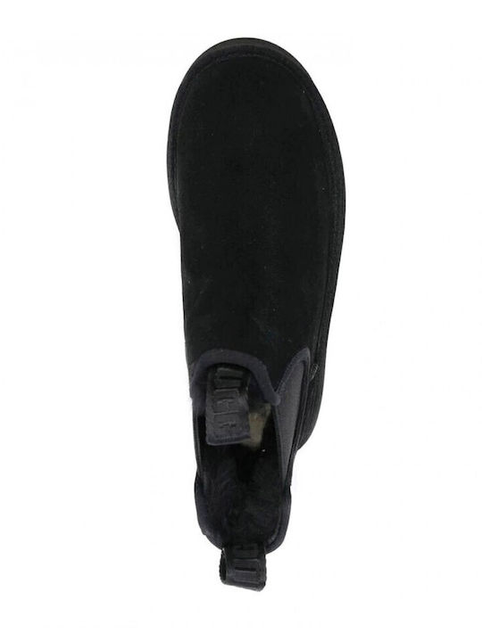 Neumel Leather Women's Chelsea Boots with Medium Heel Black