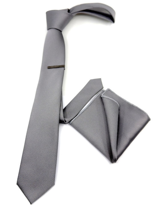 Legend Accessories Herren Krawatten Set Synthetisch,Polyester/Cotton/Leather Monochrom in Gray Farbe
