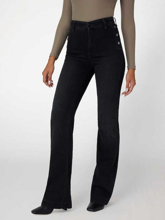 Guess High Waist Women's Jean Trousers Black