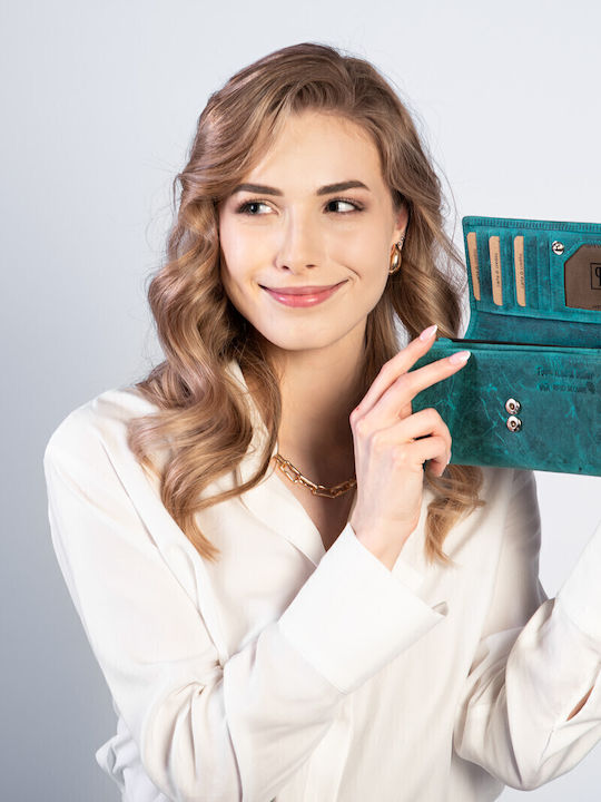 Leather Women's Wallet Classic Green