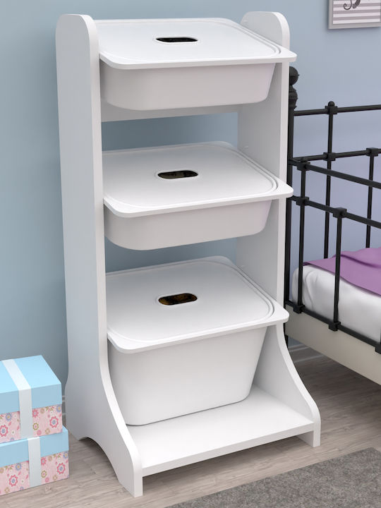HomeMarkt Система за Съхранение на Играчки от Дърво Fred Бяла 44см