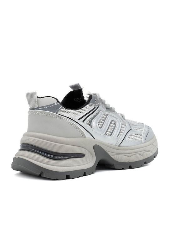Damen Chunky Sneakers Silber