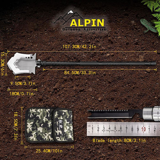 Alpin Φτυάρι Επιβίωσης 84.5cm με Μαχαίρι