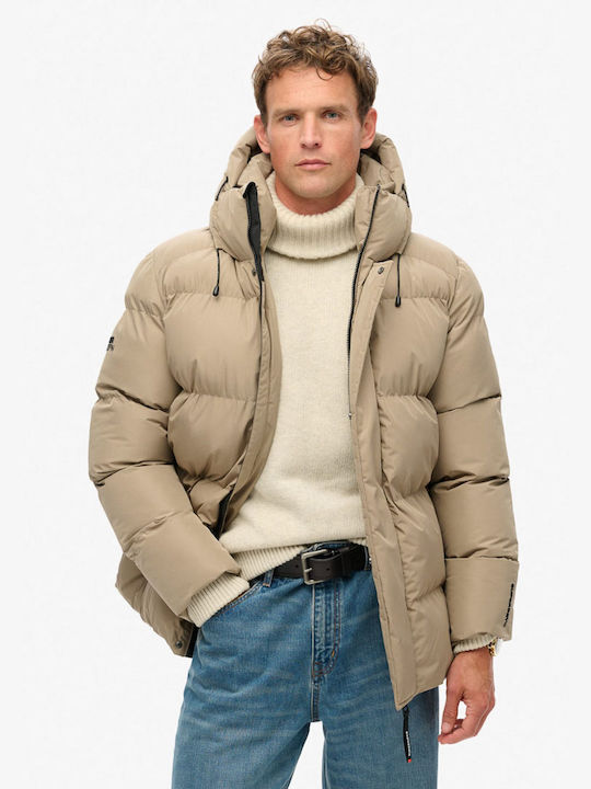 Superdry Jacket Puffer Beige, Timber Wolf Brown