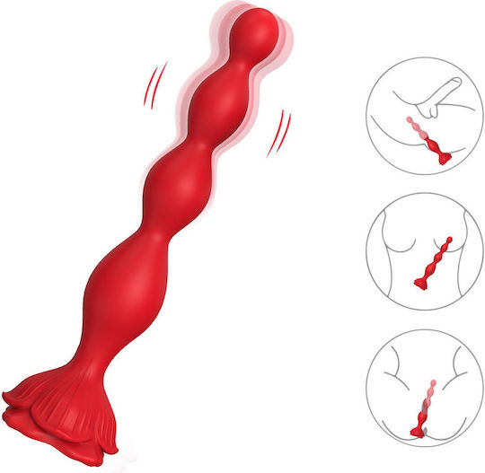 Vibrating Anal Plug Vibrator Rosestick Red 9 Vibration Functions