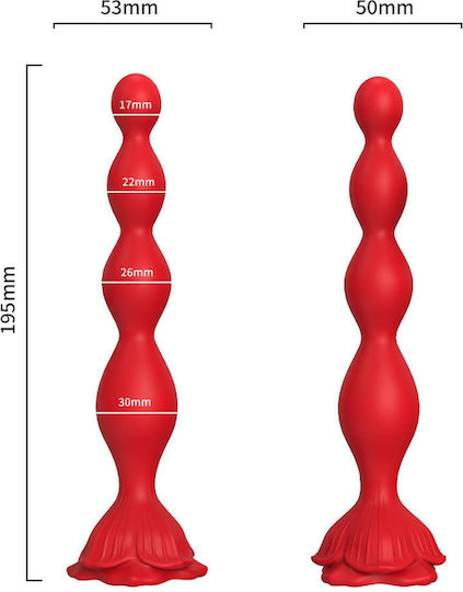 Vibrating Anal Plug Vibrator Rosestick Red 9 Vibration Functions