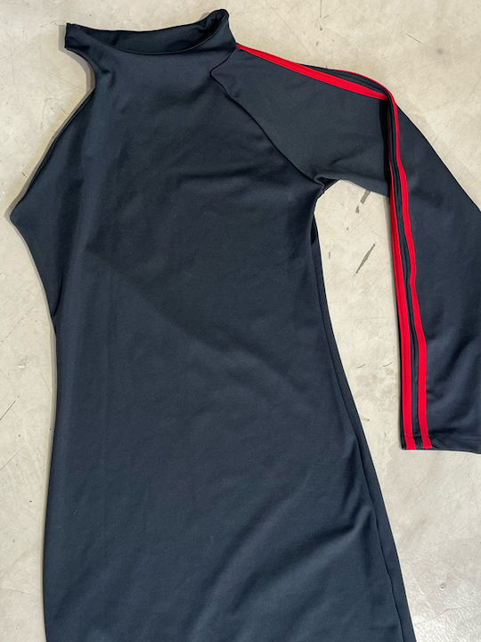 Rochie Midi Roșu Negru