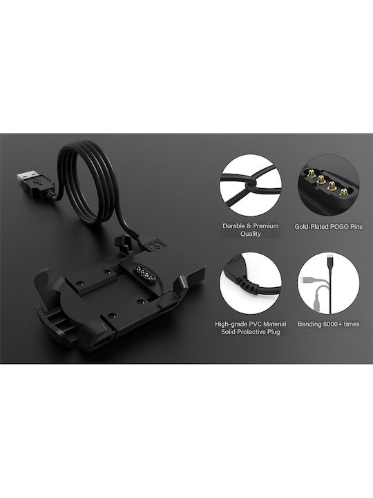 Charger Garmin Fenix 3 3 Hr 3 Sapphire Usb 1m Techsuit Tgc5 Black